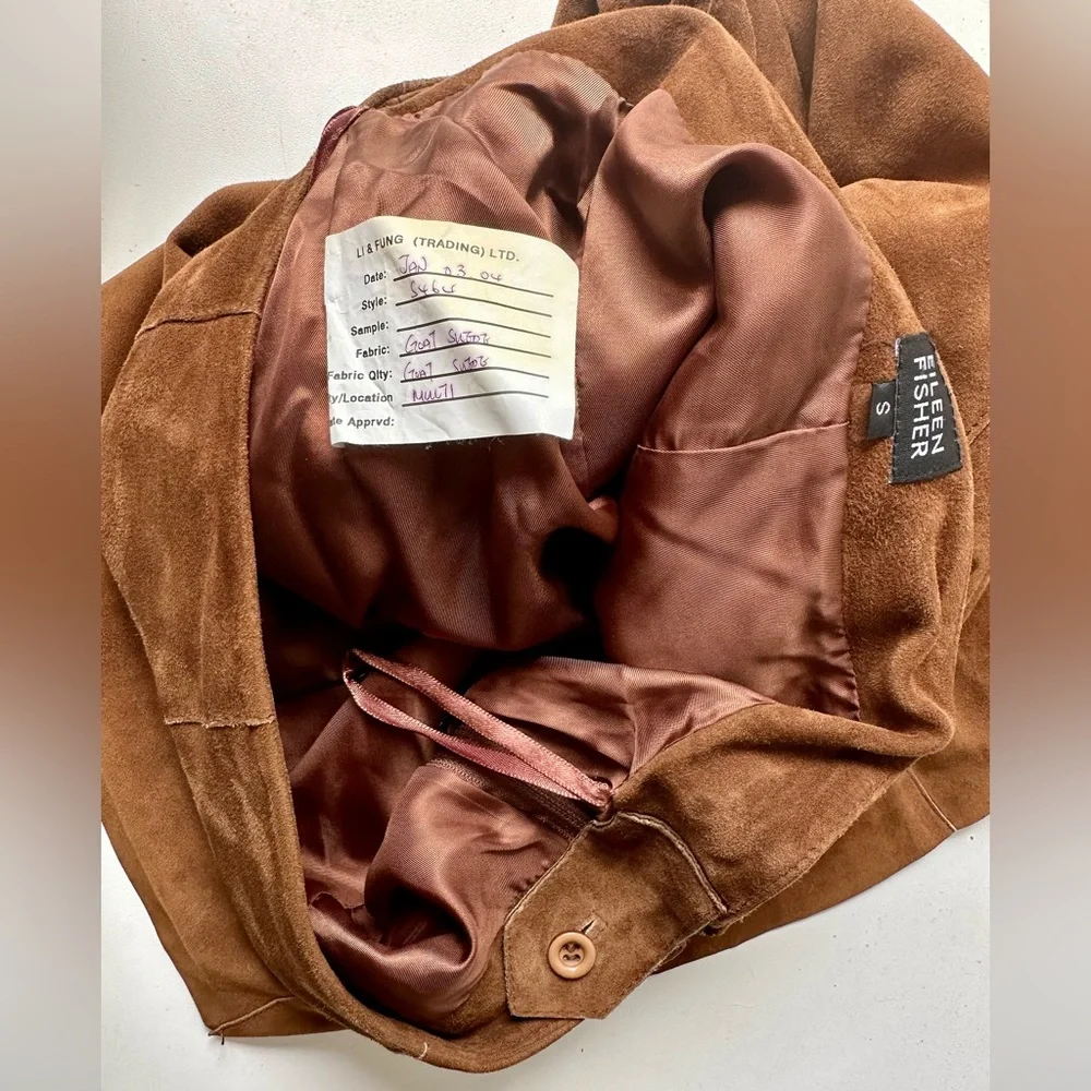 Eileen Fisher Goat Suede Skirt, EUC, Light Brown, size S
